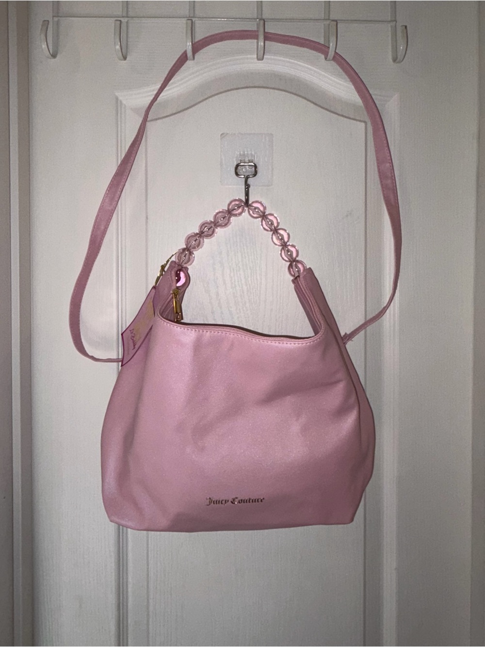 NWT Juicy Couture Le Bubbly Light Pink Crossbody Bag Beaded Bubble Handle